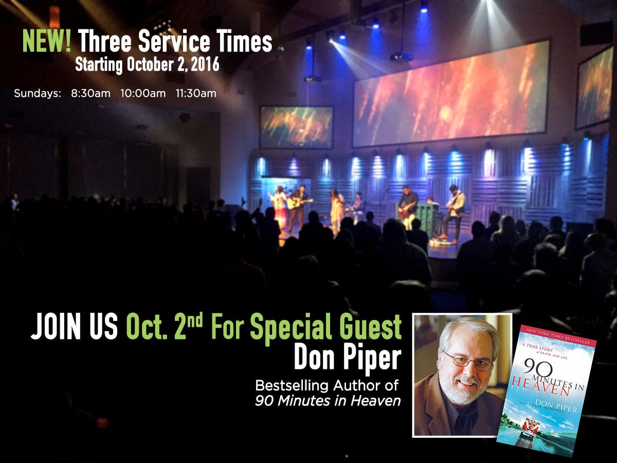 New! Three Service Times Starting October 2, 2016
