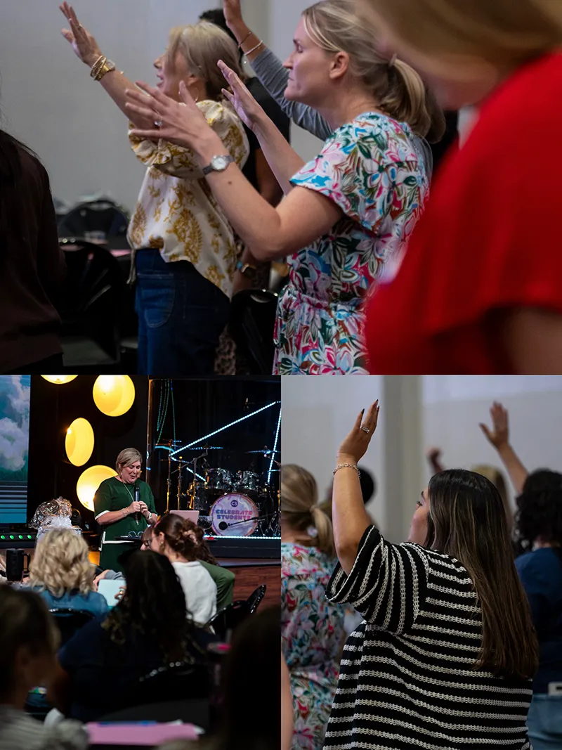 Women worshipping together at Celebration Women's Bible Study
